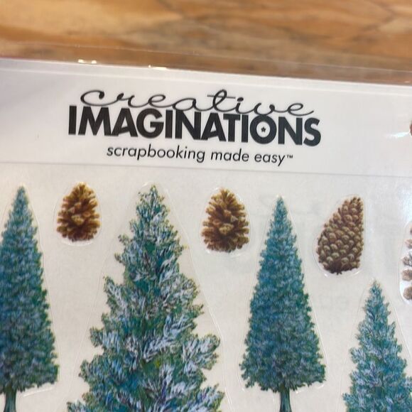 NWT Creative Imaginations scrapbooking trees and pinecones. Just one sheet - Picture 3 of 7